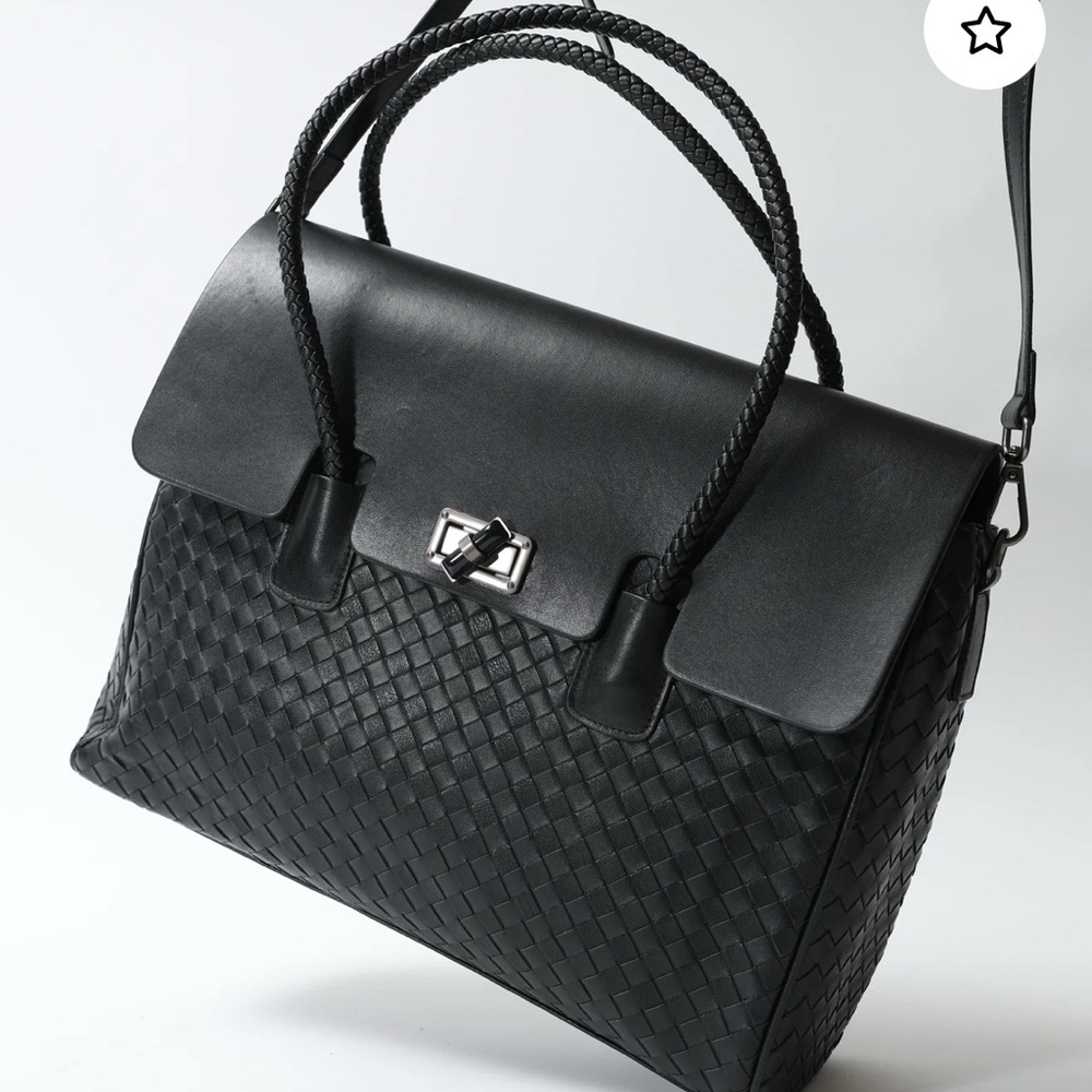 Sophisticated Black Satchel with Textured Design
